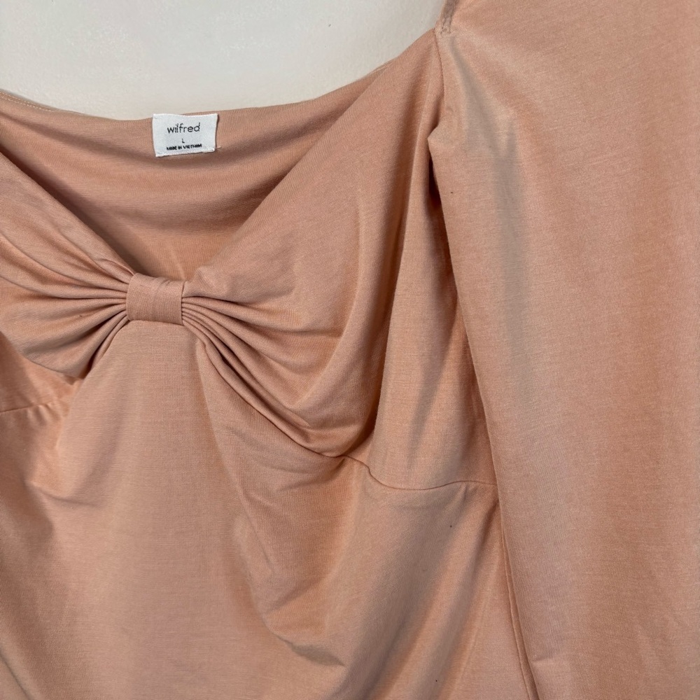 Wilfred Sonnet Blouse Long Sleeve Peachy Beige Large - Picture 8 of 8